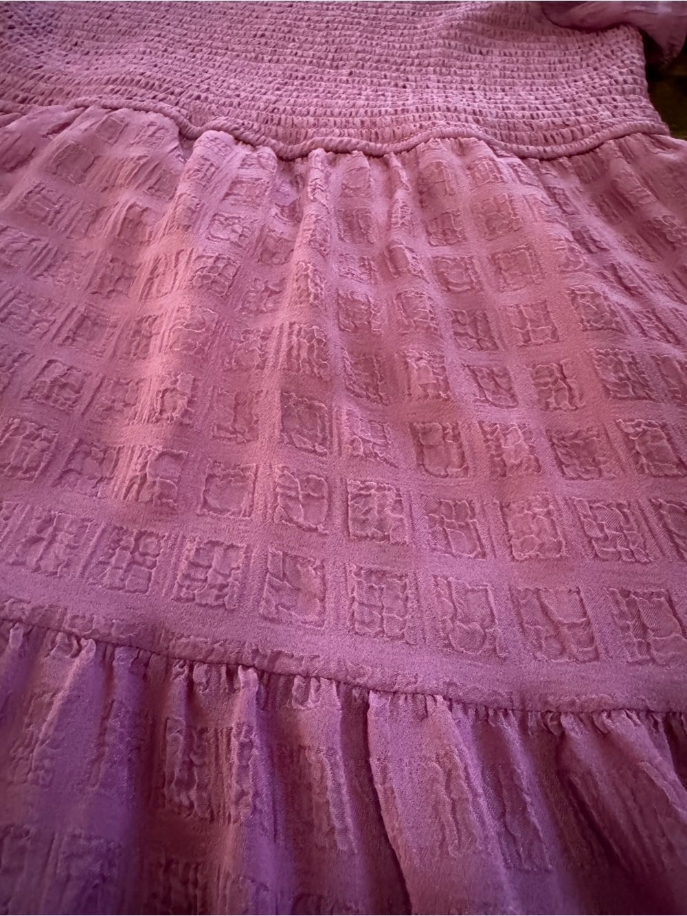 Girls' Pink Tiered Puff-Sleeve Dress size Large - Picture 3 of 9
